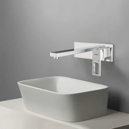 Смеситель для раковины настенный Gappo Futura G1017-12, белый/хром - фото 2