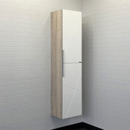 Пенал подвесной Comforty Мерано 35 см, белый/дуб дымчатый - фото 