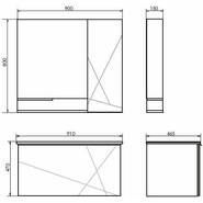 Зеркало-шкаф Comforty Мерано 90 см, белый/дуб дымчатый - фото 6