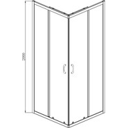 Душевое ограждение Azario Milton 100х100 см AZ-ND1142 1000 Black, черный/прозрачное - фото 3