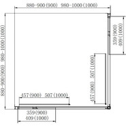 Душевое ограждение Azario Milton 100х100 см AZ-ND1142 1000 Black, черный/прозрачное - фото 4