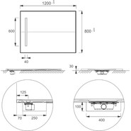Каменный поддон Jacob Delafon Surface 120х80 см E62627-SS2 - фото 2