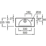 Раковина подвесная Jacob Delafon Odeon Rive Gauche 50 см R EGO112-56-00 - фото 3