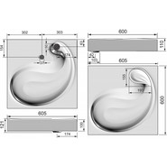 Раковина над стиральной машиной Azario Soft 60 см CS00078299 - фото 3