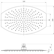 Верхний душ Lemark 320x200 мм LM9485S, полированная сталь - фото 3