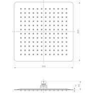 Верхний душ Lemark 300x300 мм LM9488S, полированная сталь - фото 3