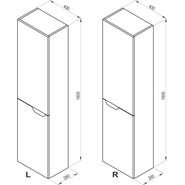 Пенал подвесной Ravak Classic II 40 см X000001473 L, белый/серый - фото 4