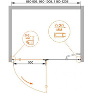 Душевая дверь Cezares 90 см BERGAMO-W-B-12-90-P-Cr-L, хром/матовое - фото 5