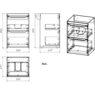 Тумба напольная с раковиной-столешницей Azario Magenta 120 см L CS00078395 - фото 3