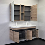 Тумба подвесная с раковиной Comforty Дуэт 125 см, дуб натуральный - фото 5