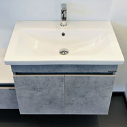 Тумба подвесная с раковиной Comforty Осло 70ПД 70 см, бетон светлый - фото 