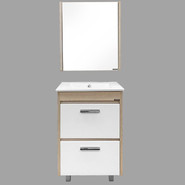 Тумба напольная с раковиной Comforty Тулуза 60 см, белый/сосна лоредо - фото 3