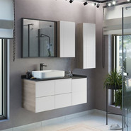 Пенал подвесной Comforty Таллин 40 см, белый матовый/дуб натуральный - фото 2