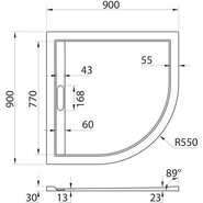 Мраморный поддон Cezares TRAY-AS-R-90-30-NERO 90х90 см, черный - фото 3