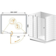 Душевая дверь Cezares 100 см ELENA-W-B-12-100-P-Cr-R, хром/матовое - фото 5