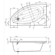 Ванна акриловая Santek Эдера 170x100 см L 1.WH50.1.662, Размер - мм: 1700х1000 - фото 4