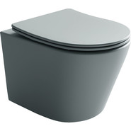 Унитаз подвесной Ceramicanova Balearica Rimless CN6000MH с тонкой крышкой микролифт, антрацит матовый, Цвет производителя: серый - фото 