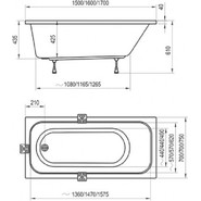 Ванна акриловая Ravak Chrome 170x75 см C741000000, Размер - мм: 1700х750 - фото 4