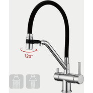 Смеситель для кухни Gappo G4398-80, черный/хром - фото 2