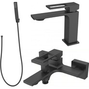 Набор смесителей 3 в 1 для ванны BelBagno Luce, черный матовый, Цвет производителя: чёрный матовый - фото 