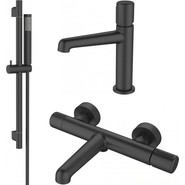 Набор смесителей 3 в 1 для ванны BelBagno Uno, черный матовый - фото 
