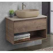 Тумба подвесная со столешницей BelBagno Kraft 100 см KRAFT-1000-1C-SO-RT+KEP-100-MCO - фото 4