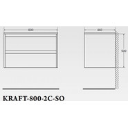 Тумба подвесная со столешницей BelBagno Kraft 80 см KRAFT-800-2C-SO-BO+KEP-80-MNO - фото 4