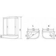 Душевая кабина Loranto 120х80 см CS-66120-20L GB 120, черный/серое - фото 3