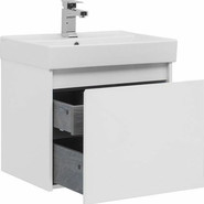 Тумба подвесная с раковиной Aquanet Nova Lite 60 см 242574 (1 ящик) белый, Цвет фасада: белый - фото 4