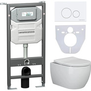 Инсталляция с подвесным унитазом Ceramicanova Play Rimless CN3001_1001W_1000 - фото 