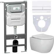 Инсталляция с подвесным унитазом Ceramicanova Play Rimless CN3001_1002W_1000 - фото 