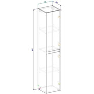 Пенал подвесной BelBagno KRAFT-1600-2A-SC-CG-L 33 см, Cemento Grigio - фото 6