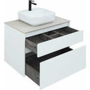 Тумба подвесная со столешницей Aquanet Nova Lite 75 см 242272 (2 ящика) белый, Цвет фасада: белый - фото 6