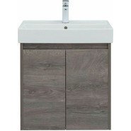 Тумба подвесная с раковиной Aquanet Nova Lite 60 см 298848 (2 дверцы) дуб рошелье, Цвет фасада: дуб рошелье - фото 