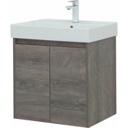 Тумба подвесная с раковиной Aquanet Nova Lite 60 см 298848 (2 дверцы) дуб рошелье, Цвет фасада: дуб рошелье - фото 3