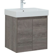 Тумба подвесная с раковиной Aquanet Nova Lite 60 см 298848 (2 дверцы) дуб рошелье, Цвет фасада: дуб рошелье - фото 5