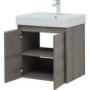 Тумба подвесная с раковиной Aquanet Nova Lite 60 см 298848 (2 дверцы) дуб рошелье, Цвет фасада: дуб рошелье - фото 6