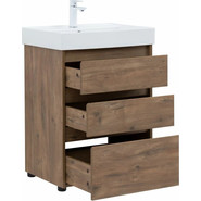 Тумба напольная с раковиной Aquanet Nova Lite 60 см 302471 (3 ящика) дуб рустикальный, Цвет фасада: тёмное дерево - фото 5