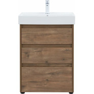 Тумба напольная с раковиной Aquanet Nova Lite 60 см 302471 (3 ящика) дуб рустикальный, Цвет фасада: тёмное дерево - фото 6