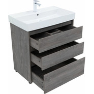 Тумба напольная с раковиной Aquanet Nova Lite 75 см 302473 (3 ящика) дуб рошелье, Цвет фасада: дуб рошелье - фото 4