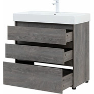 Тумба напольная с раковиной Aquanet Nova Lite 85 см 302476 (3 ящика) дуб рошелье, Цвет фасада: дуб рошелье - фото 4