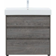 Тумба напольная с раковиной Aquanet Nova Lite 85 см 302476 (3 ящика) дуб рошелье, Цвет фасада: дуб рошелье - фото 6