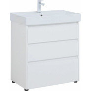 Тумба напольная с раковиной Aquanet Nova Lite 75 см 302472 (3 ящика) белый, Цвет фасада: белый - фото 