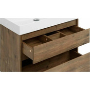 Тумба подвесная с раковиной Aquanet Nova Lite 75 см 249515 (2 ящика) дуб рустикальный, Цвет фасада: тёмное дерево - фото 3