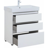 Тумба напольная с раковиной Aquanet Nova Lite 75 см 302472 (3 ящика) белый, Цвет фасада: белый - фото 5