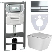 Инсталляция с подвесным унитазом Ceramicanova Metric Rimless CN3007_1002CH_1000 - фото 