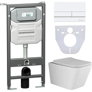 Инсталляция с подвесным унитазом Ceramicanova Metric Rimless CN3007_1002W_1000 - фото 