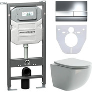 Инсталляция с подвесным унитазом Ceramicanova Forma Rimless CN3009_1002CH_1000 - фото 