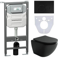 Инсталляция с подвесным унитазом Ceramicanova Metropol Rimless CN4002MB_1001B_1000 - фото 