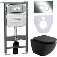 Инсталляция с подвесным унитазом Ceramicanova Metropol Rimless CN4002MB_1001CH_1000 - фото 